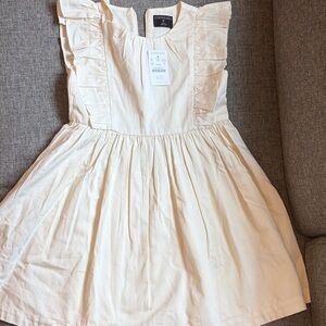 Crewcuts Cream Ruffle-Trim Girls Party Dress_size 5